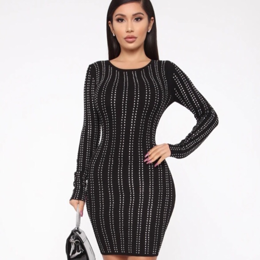 Rhinestone black dress